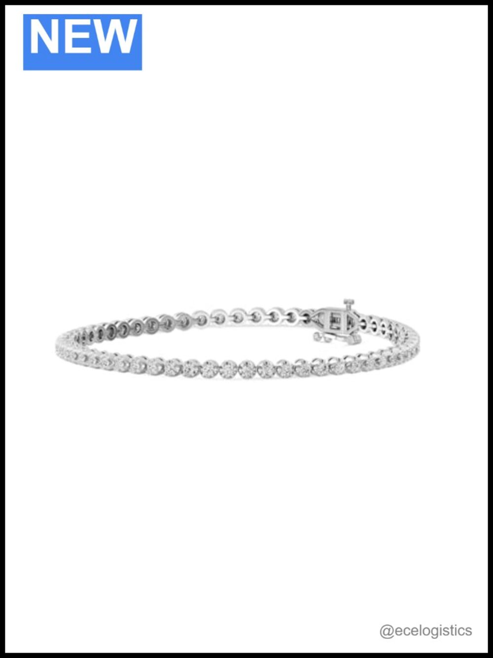1 Cttw Lab Grown Diamond Tennis Bracelet Sterling Silver Box Clasp